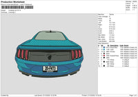 Mustang Car Embroidery File 6 sizes