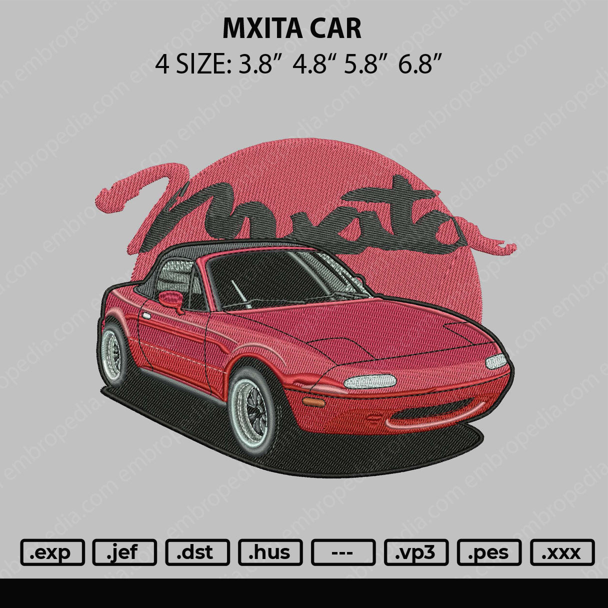 Mxita Car Embroidery File 4 size
