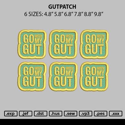 Gutpatch Embroidery File 6 sizes
