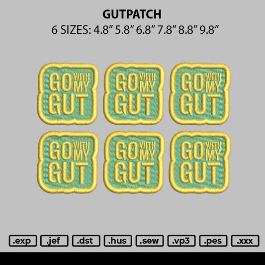 Gutpatch Embroidery File 6 sizes