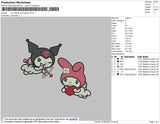 My Melody And Kuromi Embroidery File 4 size