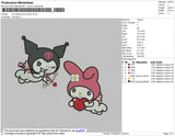 My Melody And Kuromi Embroidery File 4 size