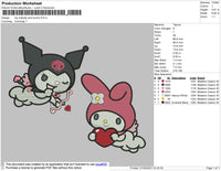 My Melody And Kuromi Embroidery File 4 size
