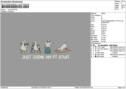 Duckstext 2112 Embroidery File 6 sizes