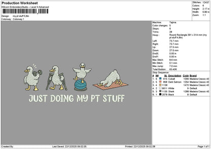 Duckstext 2112 Embroidery File 6 sizes