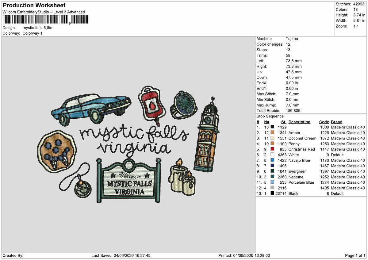 Mystictext Embroidery Machine Design File 6 sizes
