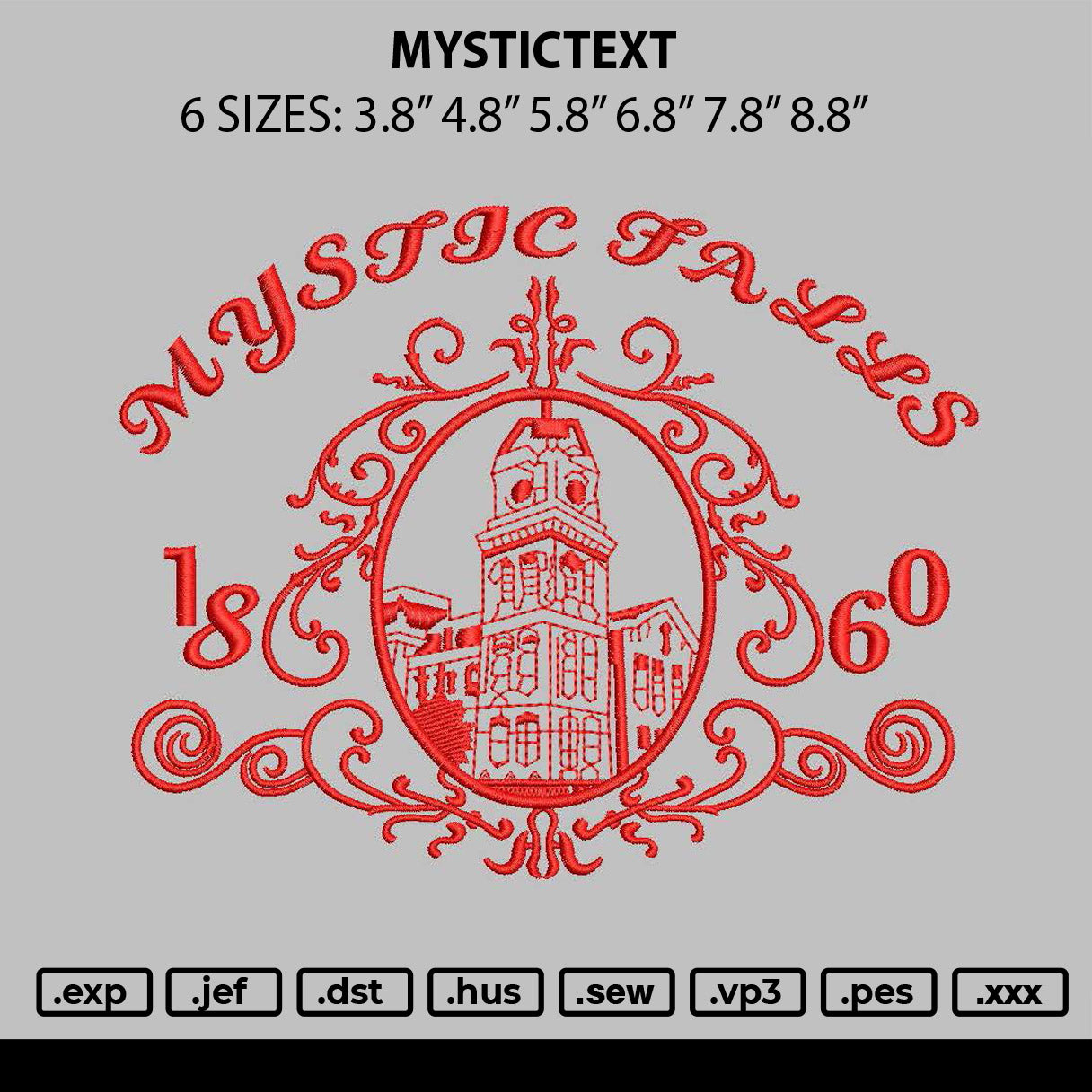 Mystictext V2 Embroidery File 6 sizes