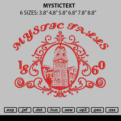 Mystictext V2 Embroidery File 6 sizes