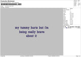 Tummytext 02 Embroidery File 6 sizes