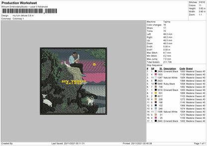 My Turn Deluxe Embroidery File 4 size