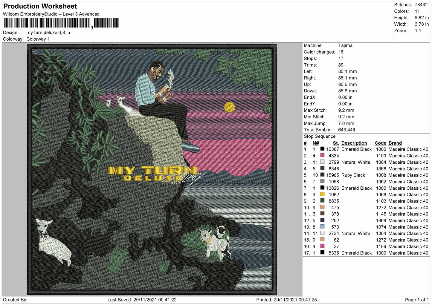 My Turn Deluxe Embroidery File 4 size