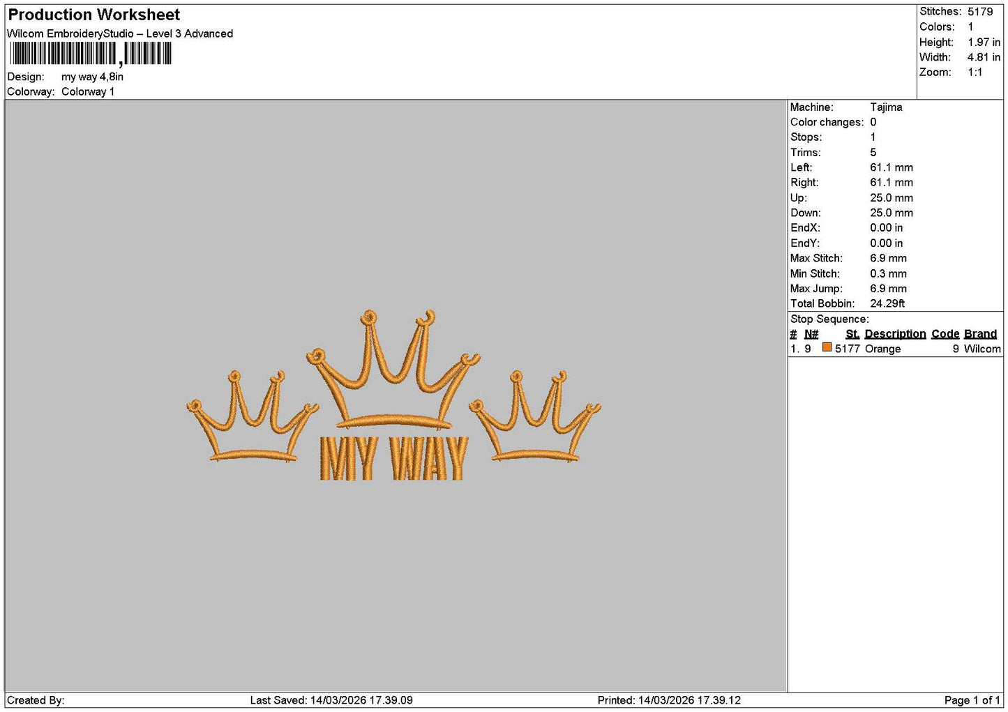 Waytext Embroidery File 6 sizes