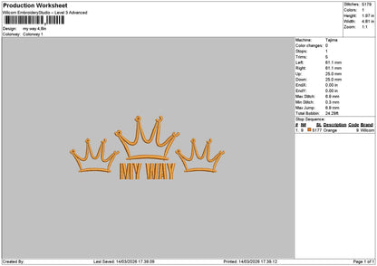 Waytext Embroidery File 6 sizes