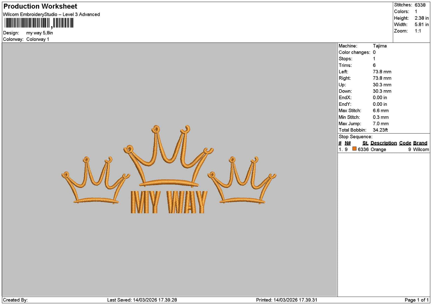 Waytext Embroidery File 6 sizes