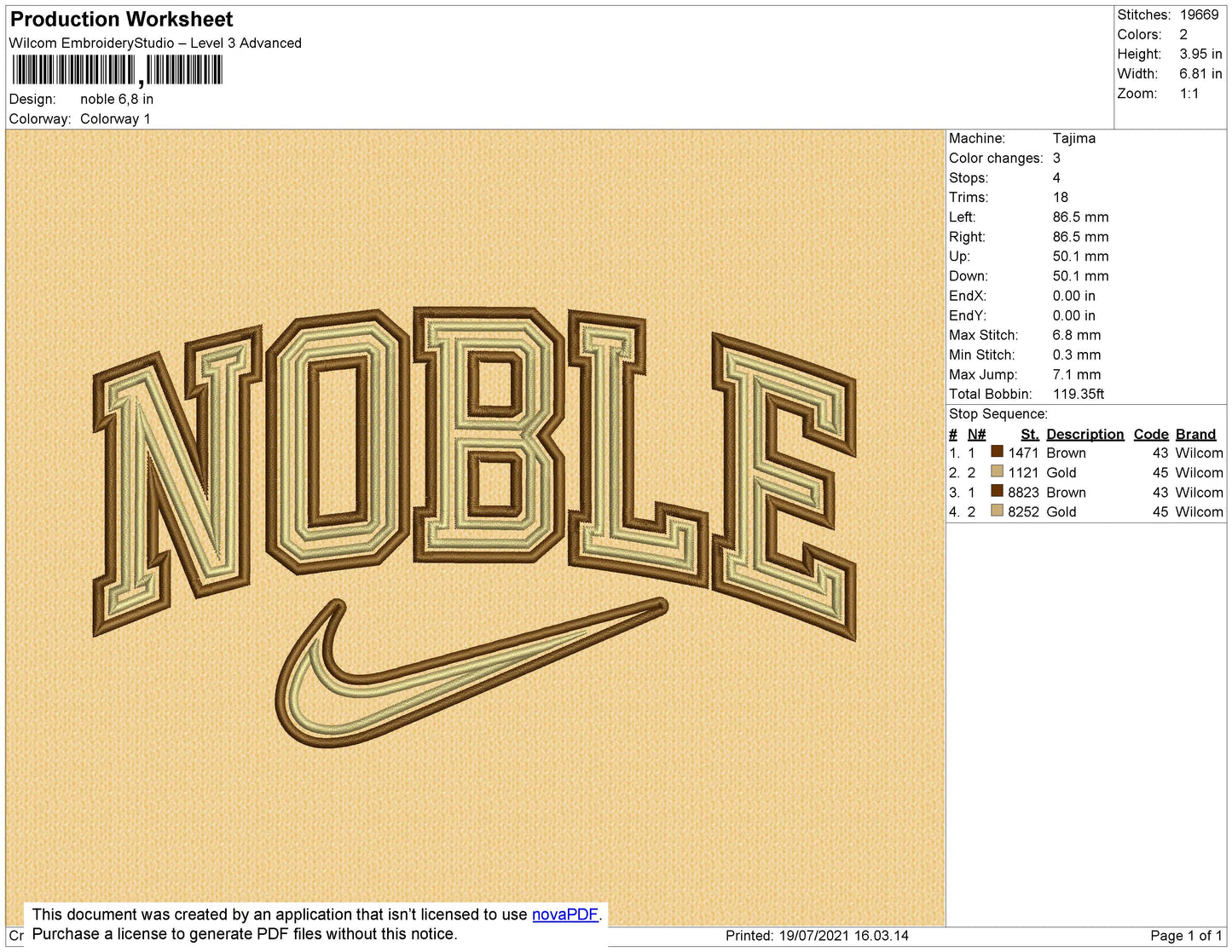 Noble Text Embridery File 4 size