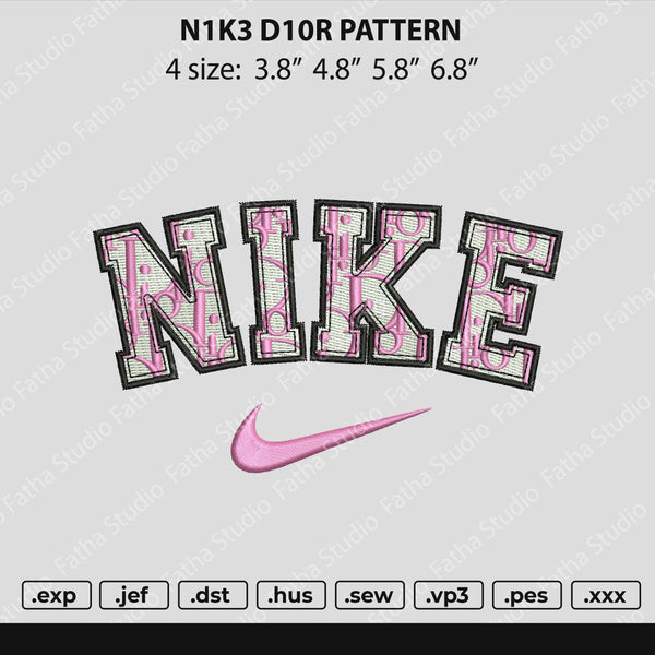 Nike Dior Embroidery File 4 size