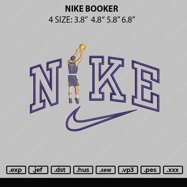 Nike Booker Embroidery File 4 size