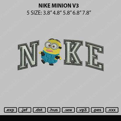 Nike Minion V3 Embroidery File 5 sizes