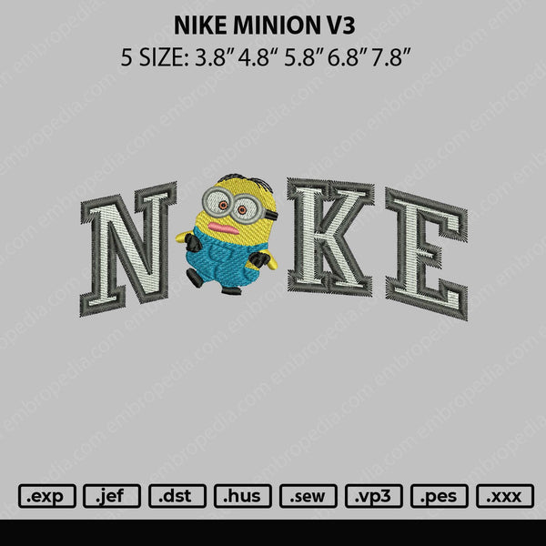 Nike Minion V3 Embroidery File 5 sizes