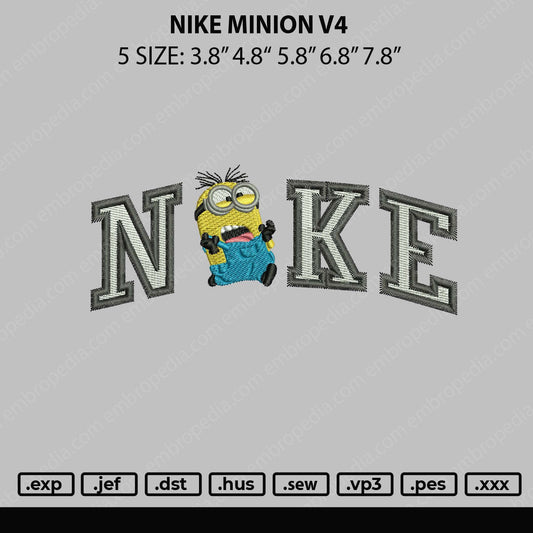 Nike Minion V4 Embroidery File 4 sizes