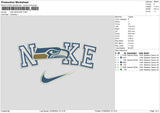 Nike Seahawk Embroidery File 6 sizes