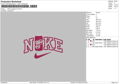 Nike Pepper 02 Embroidery FIle 6 sizes