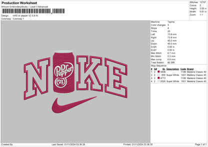 Nike Pepper 02 Embroidery FIle 6 sizes