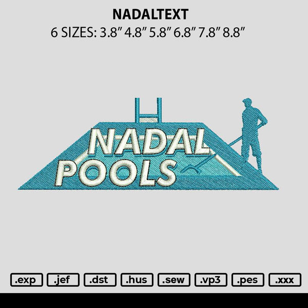 Nadaltext Embroidery File 6 sizes