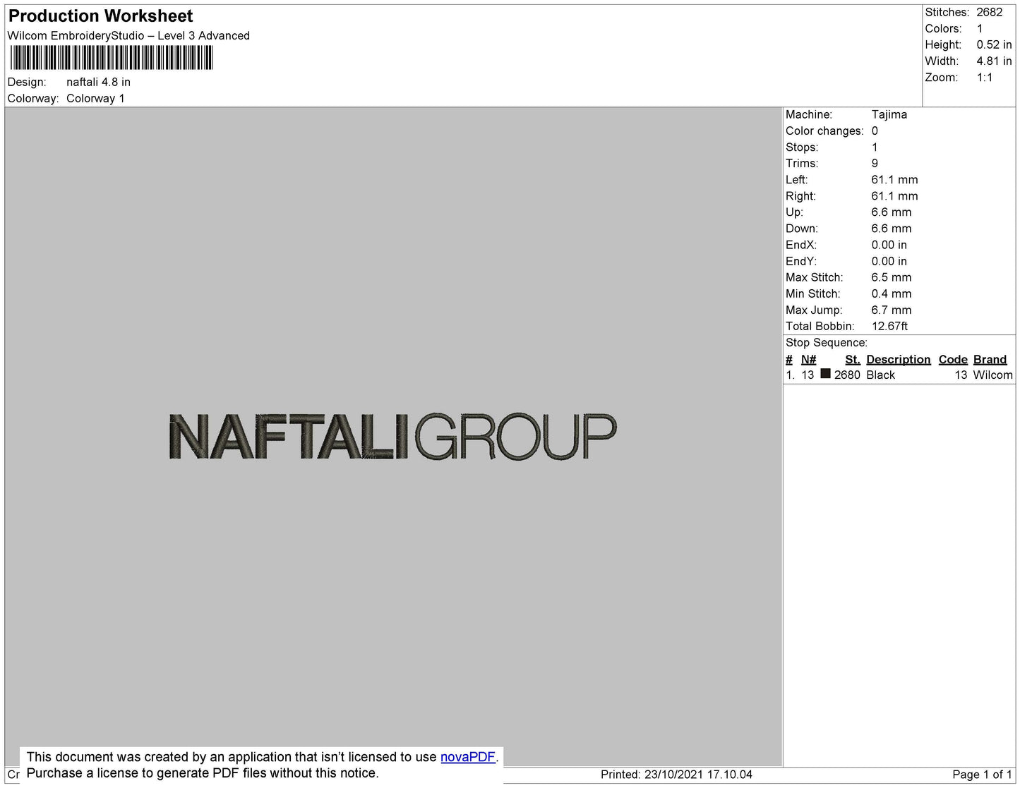 Naftali Embroidery File 4 size