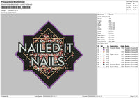 Nailed It Embroidery File 4 size