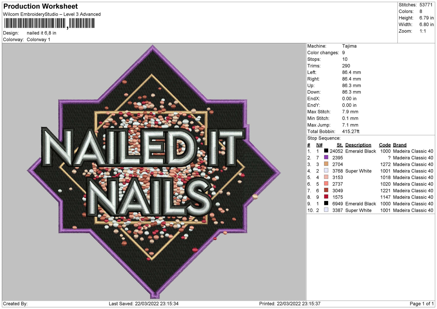 Nailed It Embroidery File 4 size