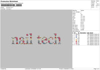 Nailfloers Text Embroidery File 6 sizes