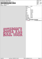 Somebody Bomb Embroidery File 6 sizes
