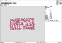 Somebody Bomb Embroidery File 6 sizes