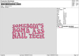 Somebody Bomb Embroidery File 6 sizes