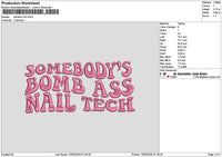 Somebody Bomb Embroidery File 6 sizes