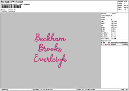 Group Names Embroidery 5 Files