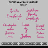 Group Names Embroidery 5 Files