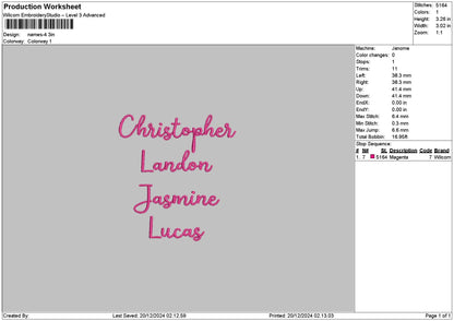 Group Names Embroidery 5 Files