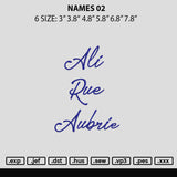 Names 02 Embroidery File 6 sizes