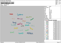Names Grant Embroidery File 6 sizes