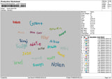 Names Grant Embroidery File 6 sizes