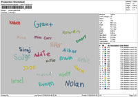 Names Grant Embroidery File 6 sizes