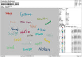 Names Grant Embroidery File 6 sizes
