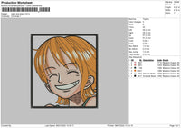 Nami One Piece Embroidery File 4 size