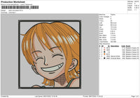 Nami One Piece Embroidery File 4 size