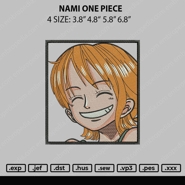 Nami One Piece Embroidery File 4 size