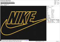 Nike Swoosh Applique Embroidery File 8 size