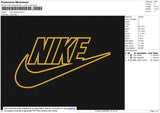 Nike Swoosh Applique Embroidery File 8 size