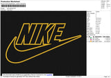 Nike Swoosh Applique Embroidery File 8 size
